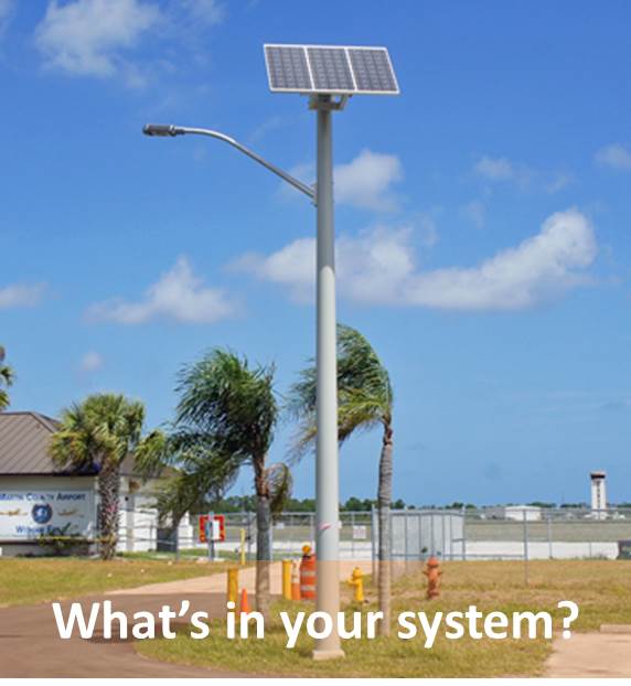 Solar light store on a pole