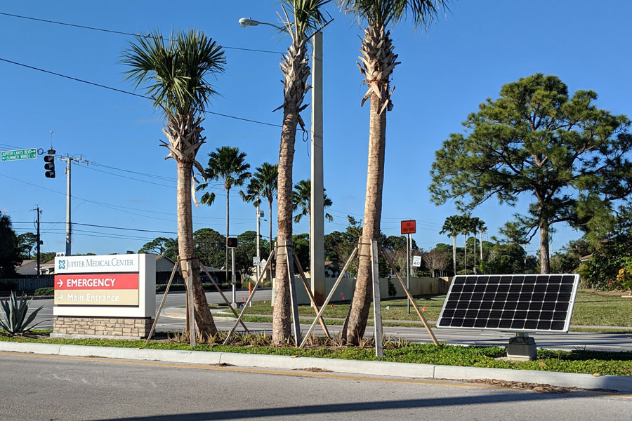 Jupiter Medical Hospital Entrance Sign Cabinet Solar Powered