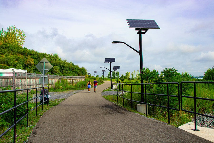 Syracuse Onondoga Lake Trail Pathway Solar Lighting