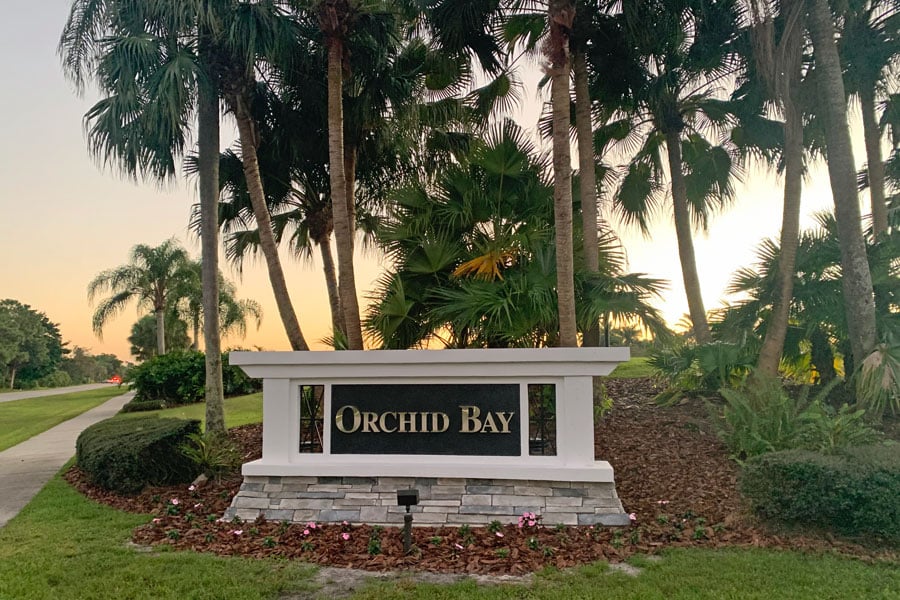 Orchid Bay HOA Solar Monument Sign System