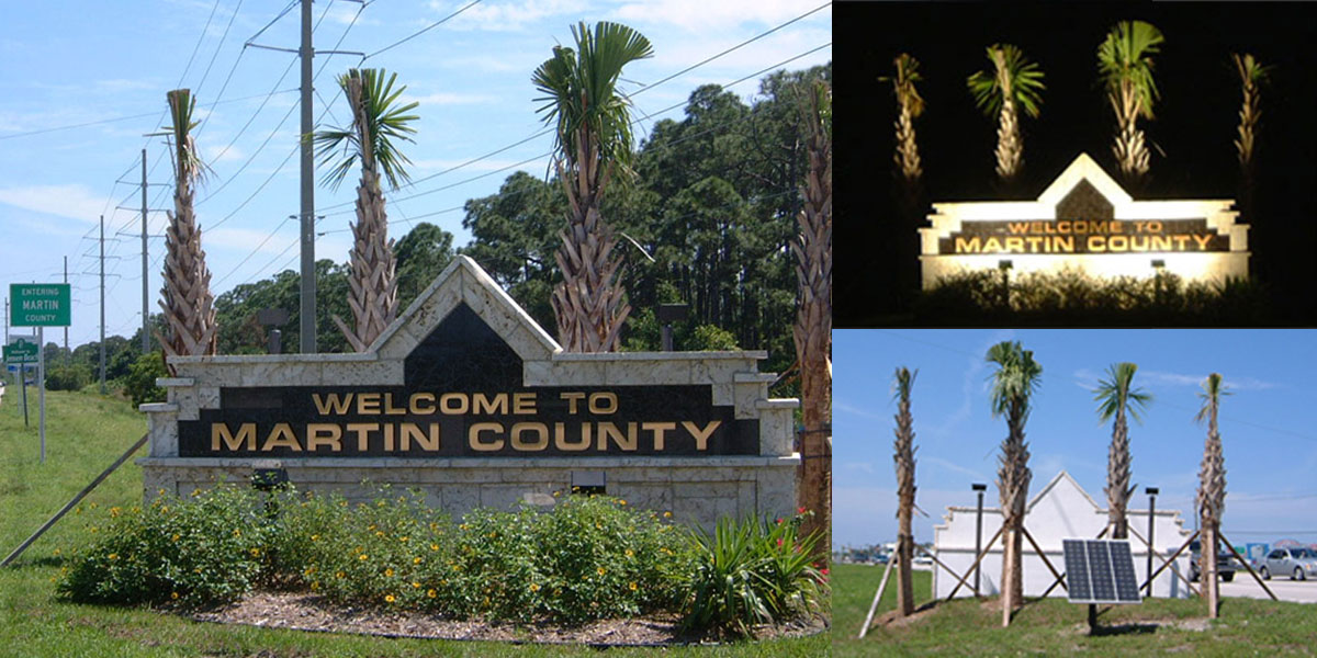 Martin County Solar Powered Landscape and Sign Lighting