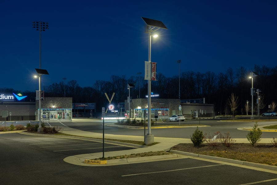 Fredericksburg Nationals Parking Lot Solar Lighting