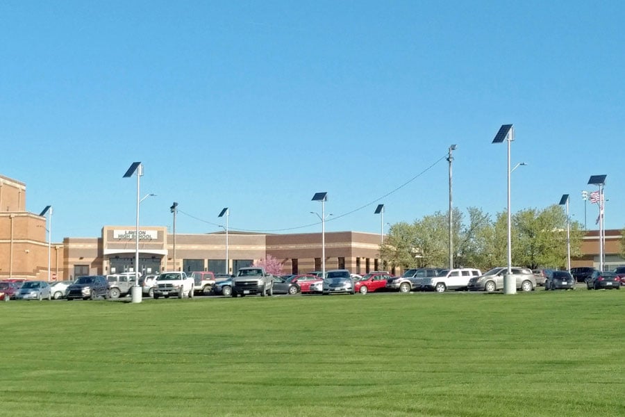 Lawson Highschool Parking Lot Solar Lighting Systems